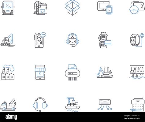 Machines Outline Icons Collection Robots Automata Engines
