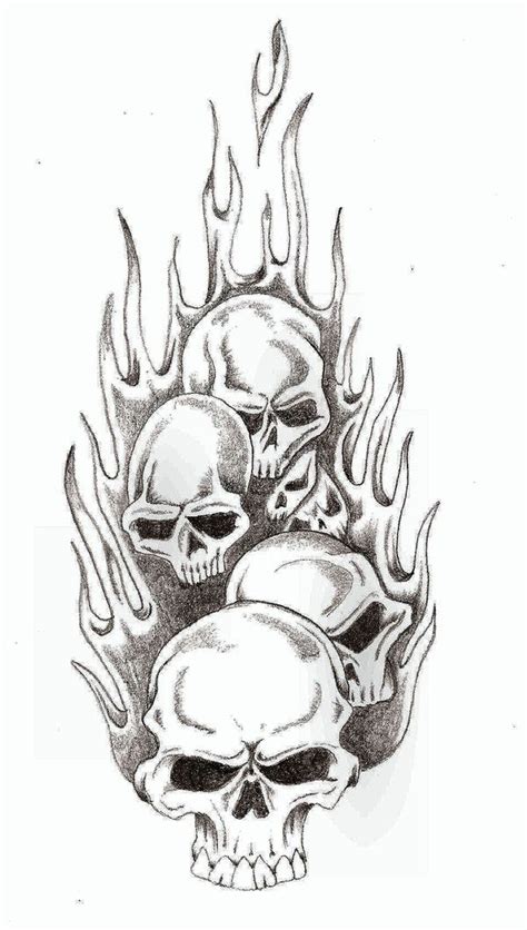 Skull Flames By Thelob On Deviantart Skull Sleeve Tattoos Skull
