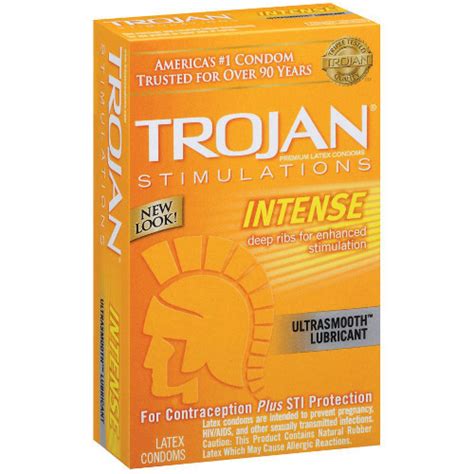 Trojan Intense Ribbed Condoms Buy Online From £149