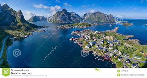 Reine Aerial Panorama Stock Image Image Of Blue Flying 59706243