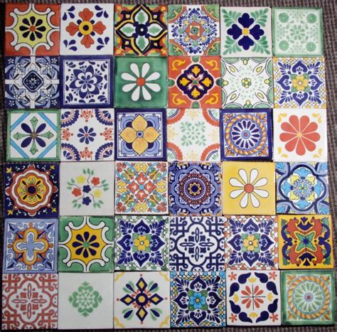 36 Authentic Mexican Tiles 105x105cms Patchwork Ebay Screen