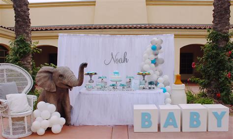 Baby Boy Elephant Theme Baby Shower Design And Dessert Table Elephant