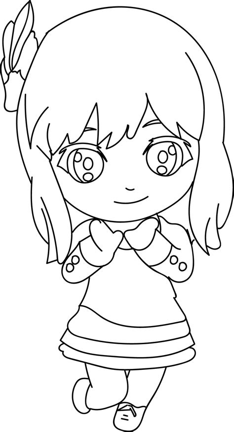 Anime Girl Chibi Coloring Page