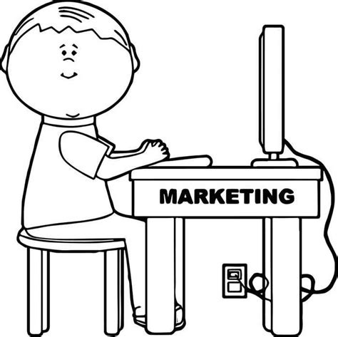 Computer Marketing Coloring Page Computer Coloring Pages Printable