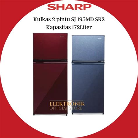 Jual SHARP Kulkas 2 Pintu SJ 195MD SG SR2 Kapasitas 172 Liter Shopee