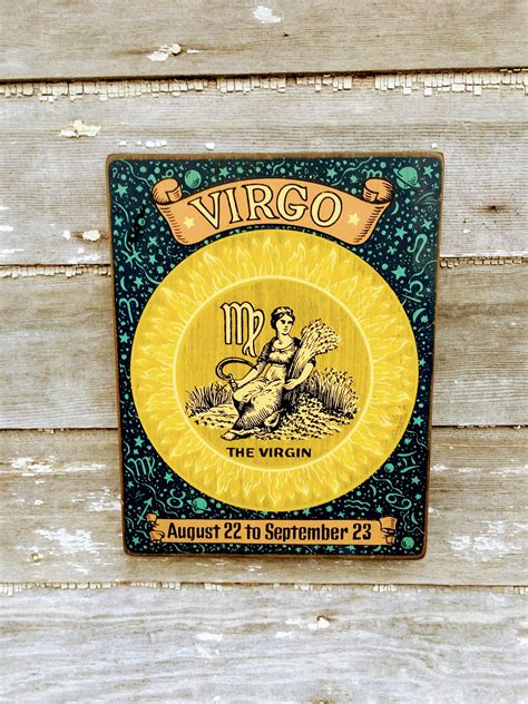 Vintage Virgo The Virgin Horoscope Zodiac Art Picture Hand Painted On