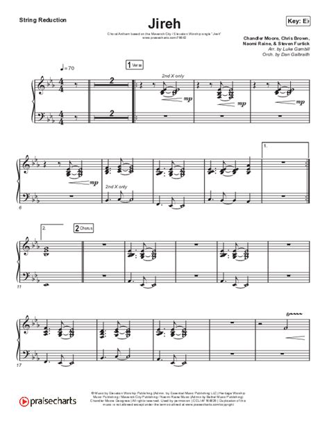 Jireh Choral Anthem String Reduction Sheet Music Pdf Maverick City