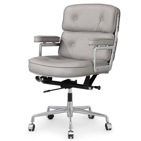 Grey Italian Leather M340 Executive Office Chair Zin Home