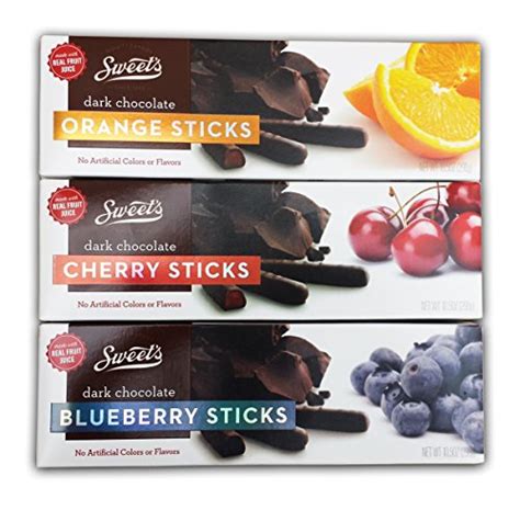 Sweets Dark Chocolate Covered Jelly Sticks Orange Cherry And Blueberry