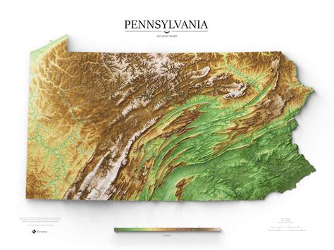 This Pennsylvania Shaded Elevation Map Is A New Personal Favorite The