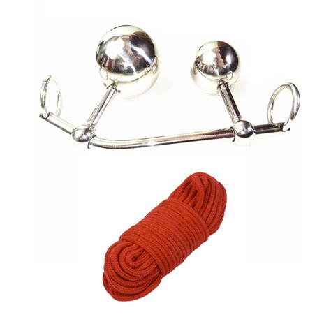 bdsm rope bondage kit double penetration anal vaginal ball butt plug female chastity device