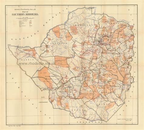 Southern Rhodesia 1927 At 1 1 000 000 Scale Bulawayo Scale Map