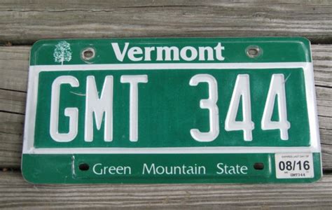 Vermont Green Mountain State License Plate 2016