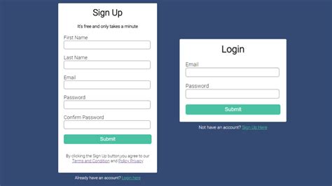 Sign In And Sign Up Form In Html And Css 5 Steps To Creating An Html
