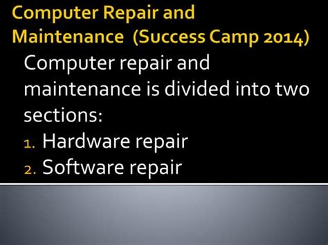 Computer Repair And Maintenance Ppt