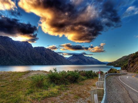 New Zealand Lake Tekapo Mountains Cloud Sky Wallpaper Hd