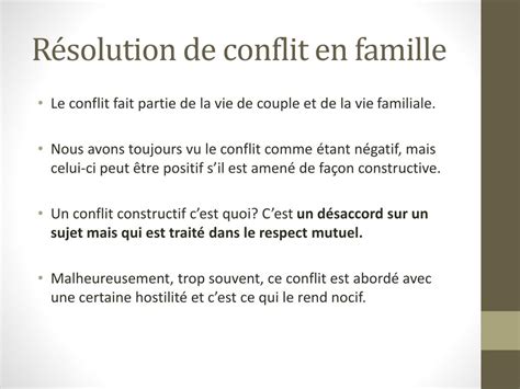 Ppt La R Solution De Conflits Dans Le Milieu Familiale Powerpoint Presentation Id