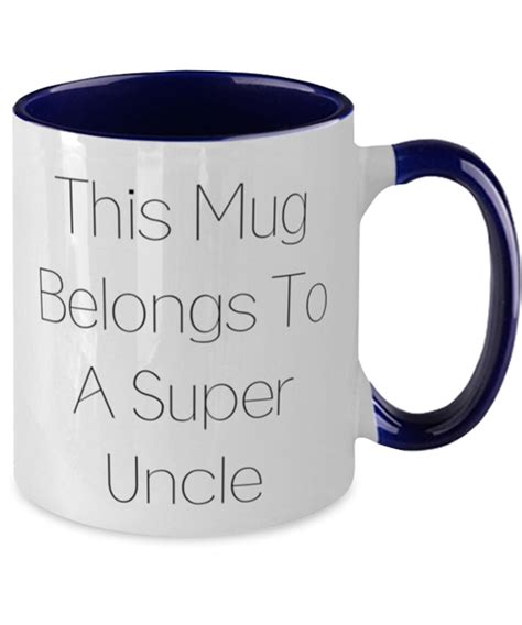 This Mug Belongs To A Super Uncle Two Tone 11oz Mug Uncle Etsy Ireland