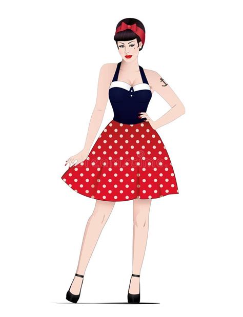 Vintage 1950 S Pin Up Rockabilly Stock Vector Illustration Of Woman