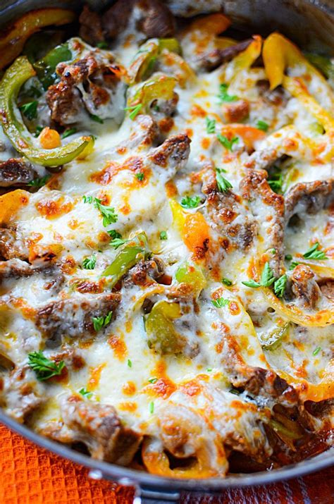 Low Carb Philly Cheesesteak Skillet Keto Recipes Dinner Healthy Low