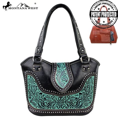 Western Style Purse With Silver Embellishments Is Made Of Faux Leather