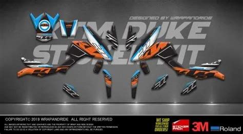 Multicolor Ktm Duke Power Kit Edition Full Body Wrapdecalsstickerkit