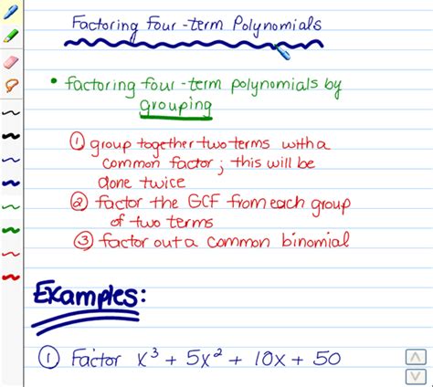 If the polynomial had had a factorization, its zeros would have lain on two intersecting lines (because the total degree is two!). Factoring Higher-Degree Polynomials by Grouping | Help Me With Math Problems!