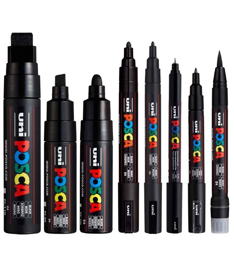 Posca Markers 8 Tip Sizes Black Fast Shipping