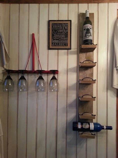 Wine Rack Made From Old Pallet And Wine Glass Holder Made