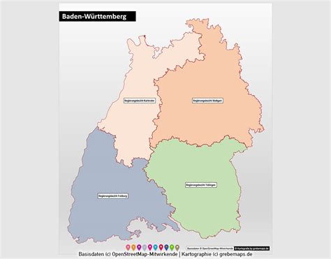 From cuckoo clocks to black forest gateau, from mercedes to porsche. PowerPoint-Karte Baden-Württemberg Landkreise ...