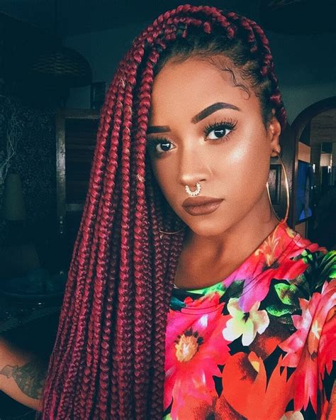 Red braiding hair color number. single color Braiding Xpression Hair | Red box braids