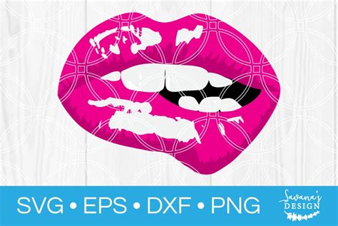 Biting Lip Svg Cut File Custom Designed Illustrations Creative Market