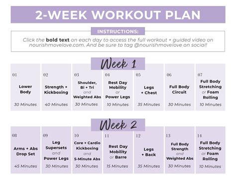 Free Full Body Workout Plan Pdf 2 Week Plan Nourish Move Love
