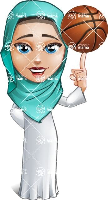 Cute Muslim Girl Cartoon Vector Character Aka Aida The Graceful