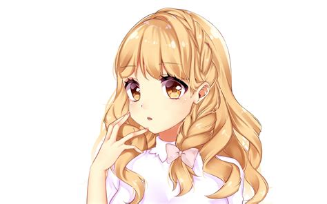 anime girl blonde hair and brown eyes yuriga
