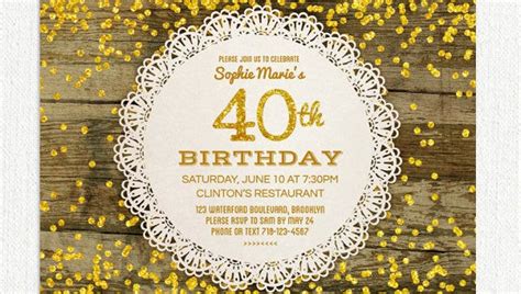 26 40th Birthday Invitation Templates Psd Ai Free Premium