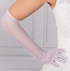Tulle Gloves Above Elbow White Just Gloves
