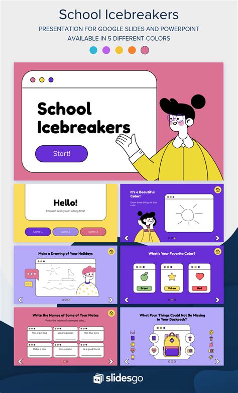 School Icebreakers Template Powerpoint Design Presentation Slides
