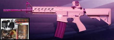 Gandg Pink Femme Fatale Ff15 Blow Back M4 Airsoft Aeg Gun W Battery And Smart Charger