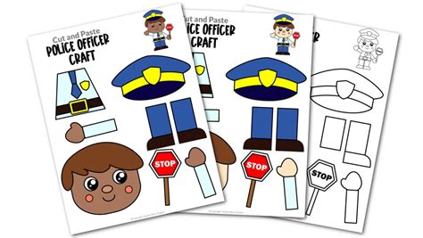 Free Printable Police Officer Craft Template Simple Mom Project