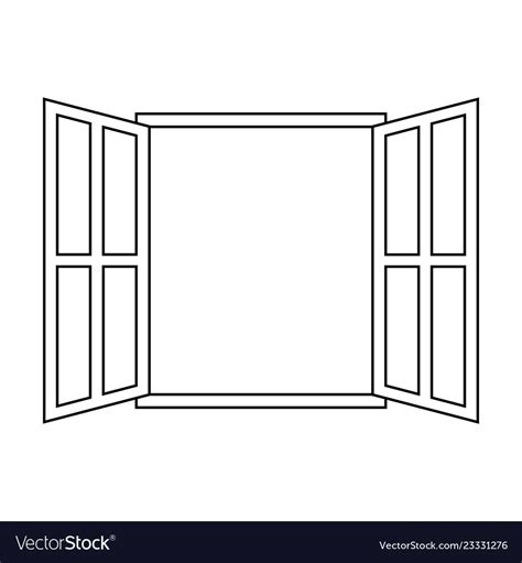 icon sign open window outline frame vector image on vectorstock in 2024 open window window