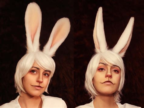 White Bunny Ears Rabbit Ears Cosplay Furry Hare Etsy