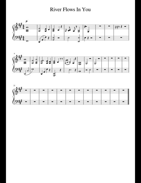 Piano and organo sheet music. River Flows In You sheet music for Piano download free in PDF or MIDI