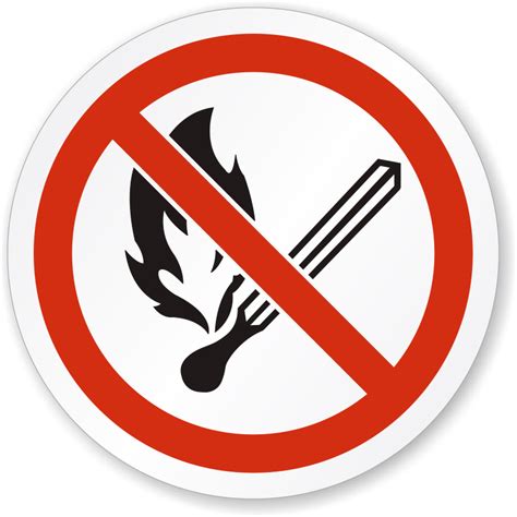 No Open Flame Fire Open Ignition Source And Smoking Iso Sign Sku Is