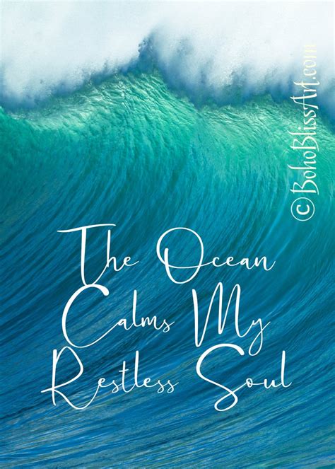 The Ocean Calms My Restless Soul Beautiful Nature Quote Art Etsy Art Prints Quotes Wall Art