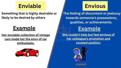 Enviable Vs Envious Difference Between And Examples