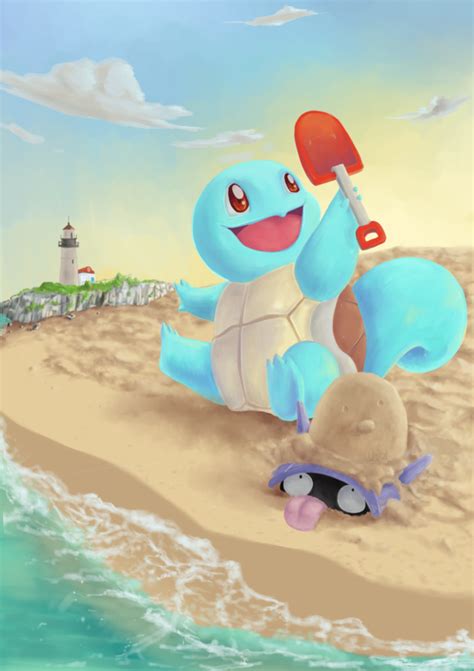 Squirtle At The Beach Pok Mon Know Your Meme