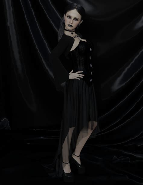 3d 3d Artwork Black Hair Daz3d Daz Studio Emma Watson Goth Goth Girl