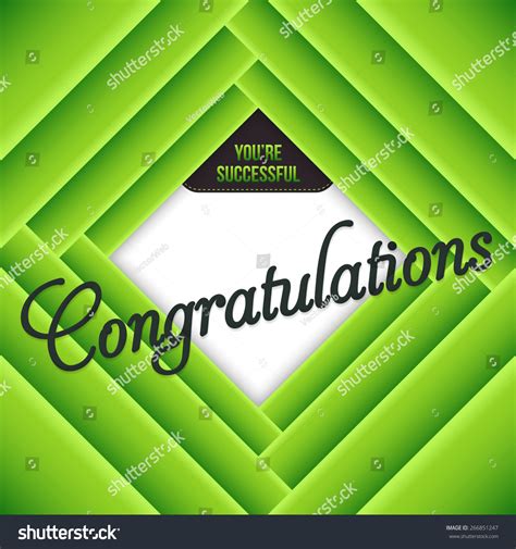 Green Color Congratulations Lettering Abstract Background Stock Vector