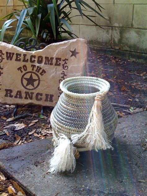 Lariat Rope Basket Lariat Rope Crafts Rope Basket Rope Crafts Diy